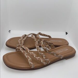 Michael Shannon Strappy Braided Sandals Women’s Size 9 Tan